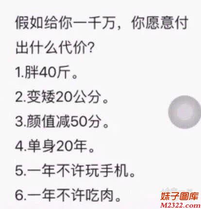 假如给你一千万，你愿意付出什么代价！(WWW.m2322.com)