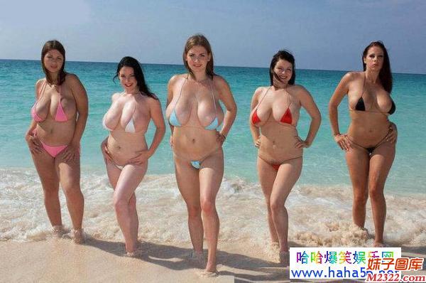 沙滩美女被PS高手恶搞成性感大胸图片(WWW.m2322.com)