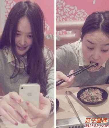 女神变吃货毁形象搞笑图片(WWW.m2322.com)