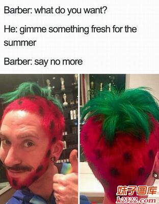 男士搞笑异常奇葩的发型：草莓头(WWW.m2322.com)
