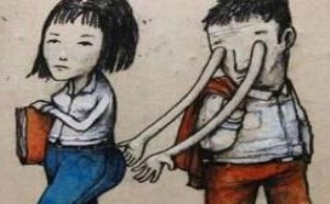 看到美女就两眼放光，好想摸一把