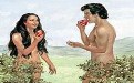 邪恶的蛇把禁果偷给了亚当和夏娃 邪恶的蛇把禁果偷给了亚当和夏娃