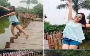 美女照像照得意忘形的后果 看你以后还敢不敢
